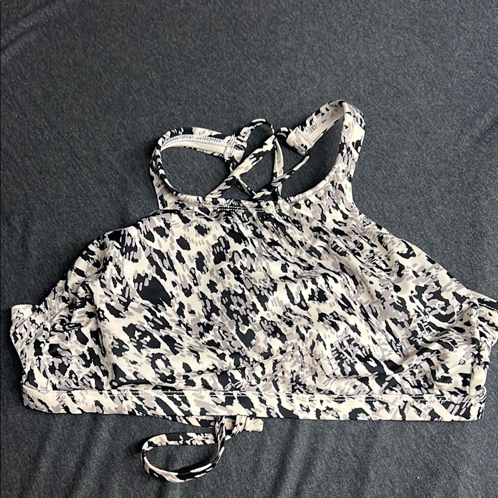 Women's Black and White Patterned Halter Top